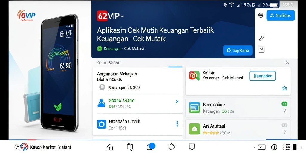Antarmuka aplikasi 62VIP yang menampilkan fitur cek mutasi.