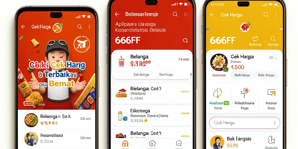 Tampilan antarmuka aplikasi Cek Harga 666FF yang mudah digunakan.