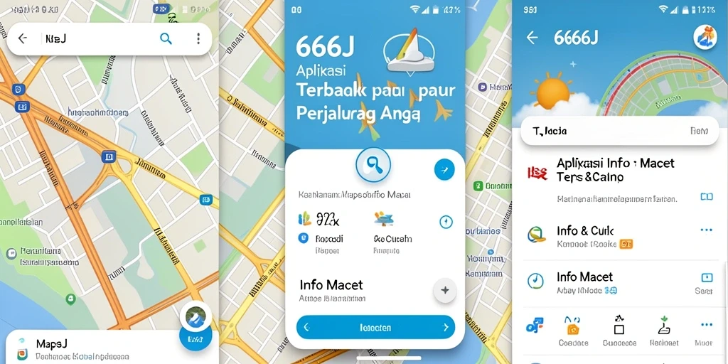 Tampilan antarmuka aplikasi 666J yang menampilkan informasi lalu lintas.