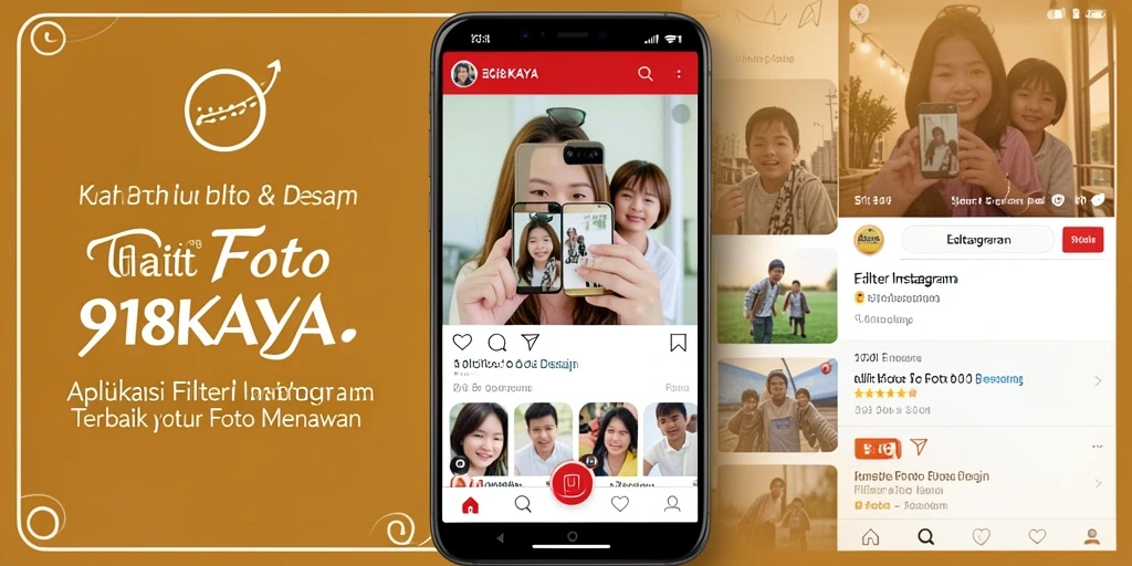 Screenshot antarmuka <strong>918KAYA</strong> menampilkan pilihan filter Instagram yang menarik.