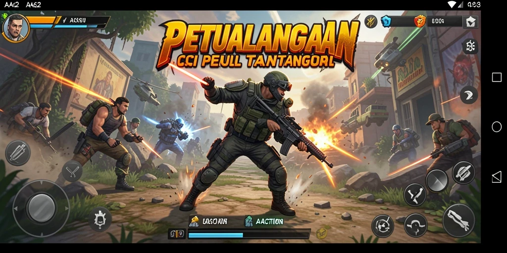 Tampilan antarmuka game AA62 dengan aksi yang mendebarkan.