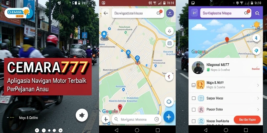 Tampilan antarmuka CEMARA777 dengan peta navigasi motor yang jelas.