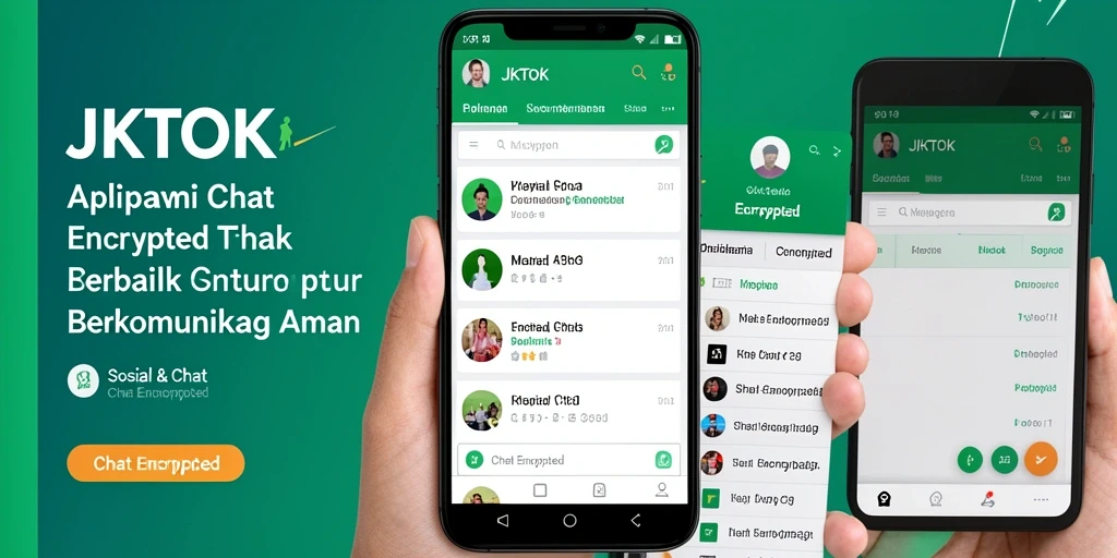 Antarmuka utama JKTOK menampilkan fitur chat terenkripsi yang aman.