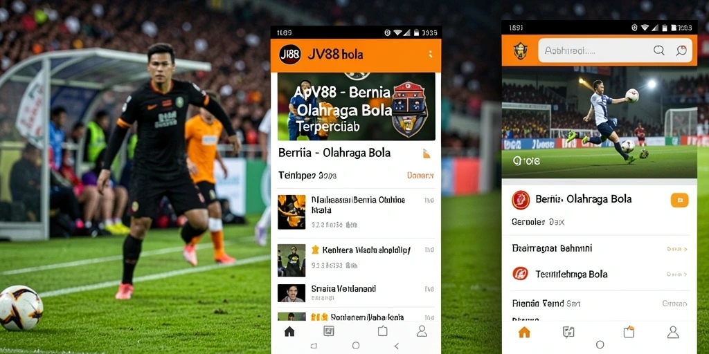 Antarmuka aplikasi JV88 menampilkan informasi olahraga bola secara jelas.