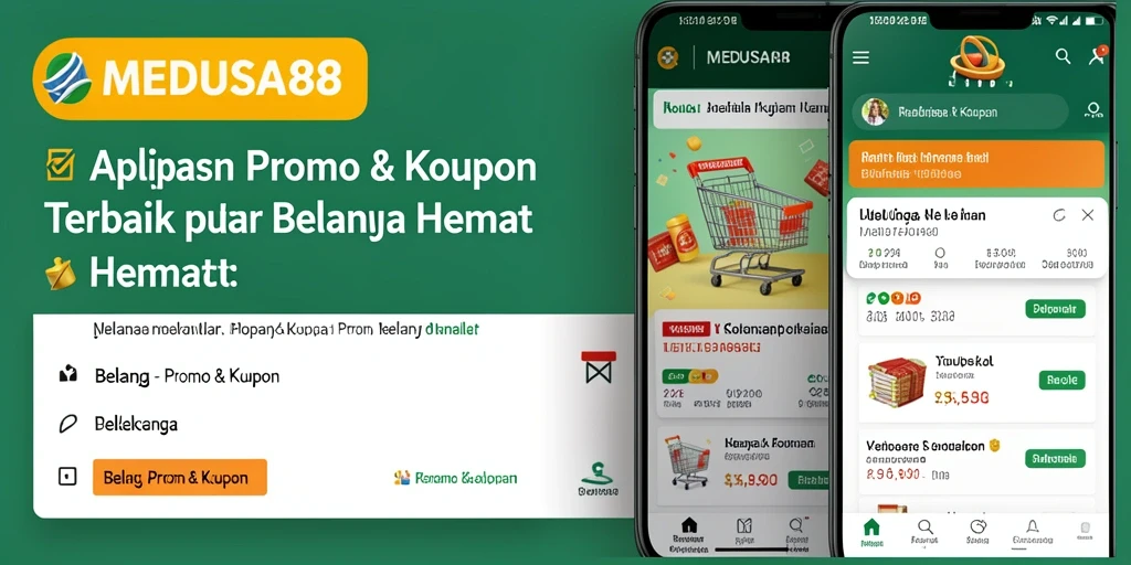 Tampilan antarmuka aplikasi MEDUSA88 dengan berbagai promo menarik.