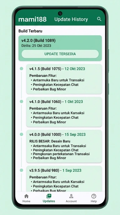Riwayat Versi Mami188 untuk Pengguna Android